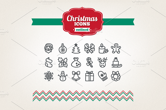 Hand drawn Christmas icons preview 2