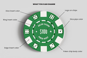 Casino Chips Mockup - 6 Views