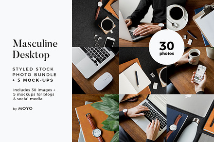 Masculine Desktop Stock Photo Bundle, a Business Photo by Moyo Studio