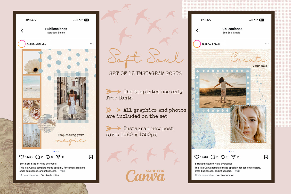 Soft Soul Templates - IG for Canva, a Social Media Template by LuOtero (Photo 5 of 5)