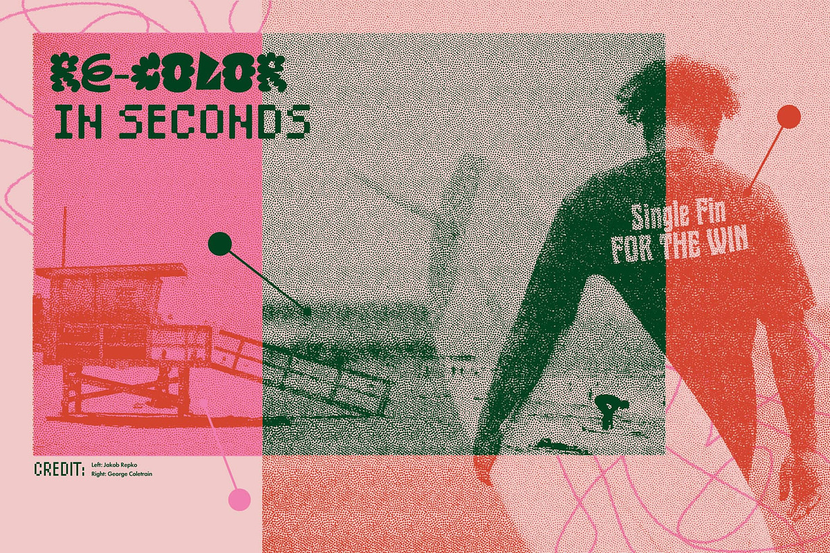 Halftone Zine Machine for Procreate, a Brush Add-On by True Grit Texture Supply (Photo 6 of 10)