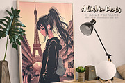 A Girl in Paris, a Person Illustration by Digital Art Creations (Thumbnail 5 of 8)