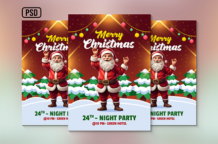 Christmas funny night party poster