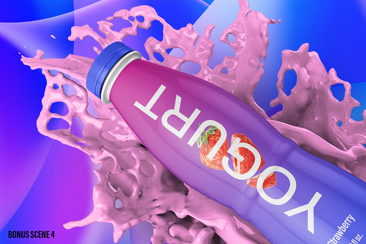 Bottle with Splash Mockup - 7 Views, a Packaging Mockup by Illusiongraphic (Photo 12 of 25)