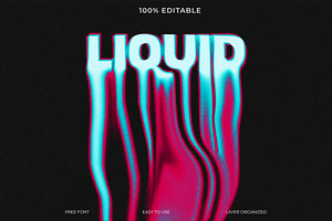 Liquid Melted Font Style Effect, a Brushes & More by Imamul001