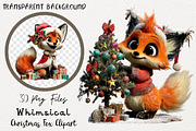Whimsical Christmas Fox Clipart, a Transportation Illustration by Digital Artistic99 (Thumbnail 1 of 7)