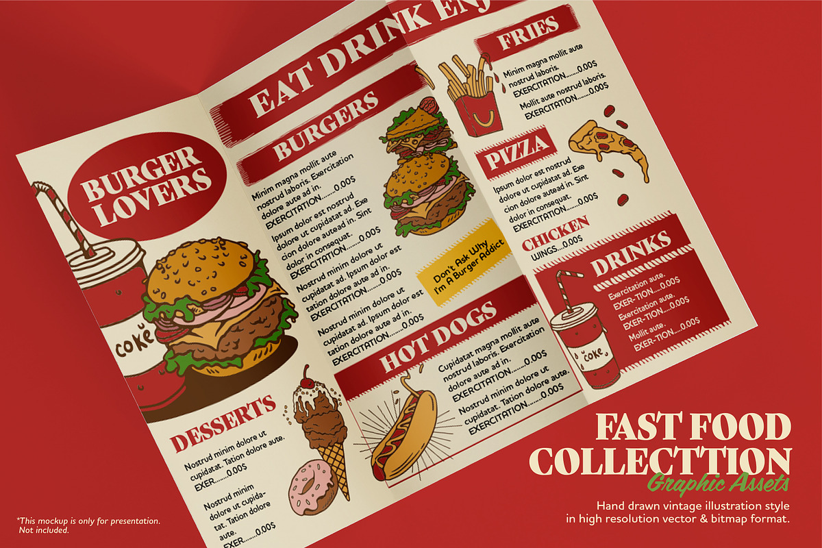 Fast Food Illustration Assets, a Food Illustration by ARQAM Studio (Photo 5 of 9)