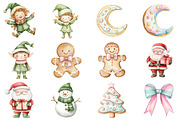 Mint and Pink Christmas Clipart, an Illustration by CitraGraphics (Thumbnail 3 of 5)