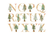 Watercolor Christmas trees clipart., a Decorative Illustration by TaPilipa (Thumbnail 5 of 8)