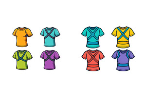 Variety of colorful activewear tops, an Object Illustration by ZinetroN