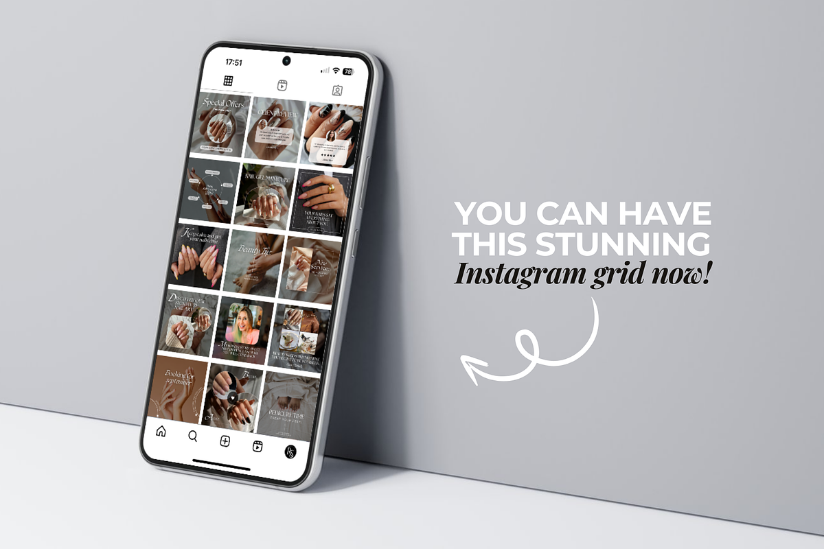Nail Tech Instagram Templates Canva, a Social Media Template by DesignsbyMariaStudio (Photo 7 of 9)