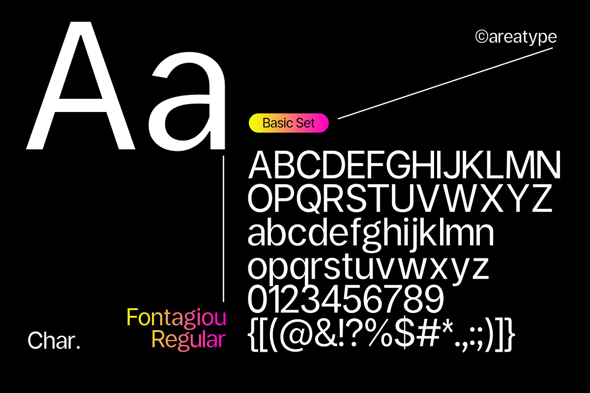 Fontagiou | SALE 60% Off, a Sans Serif Font by Areatype (Photo 7 of 11)