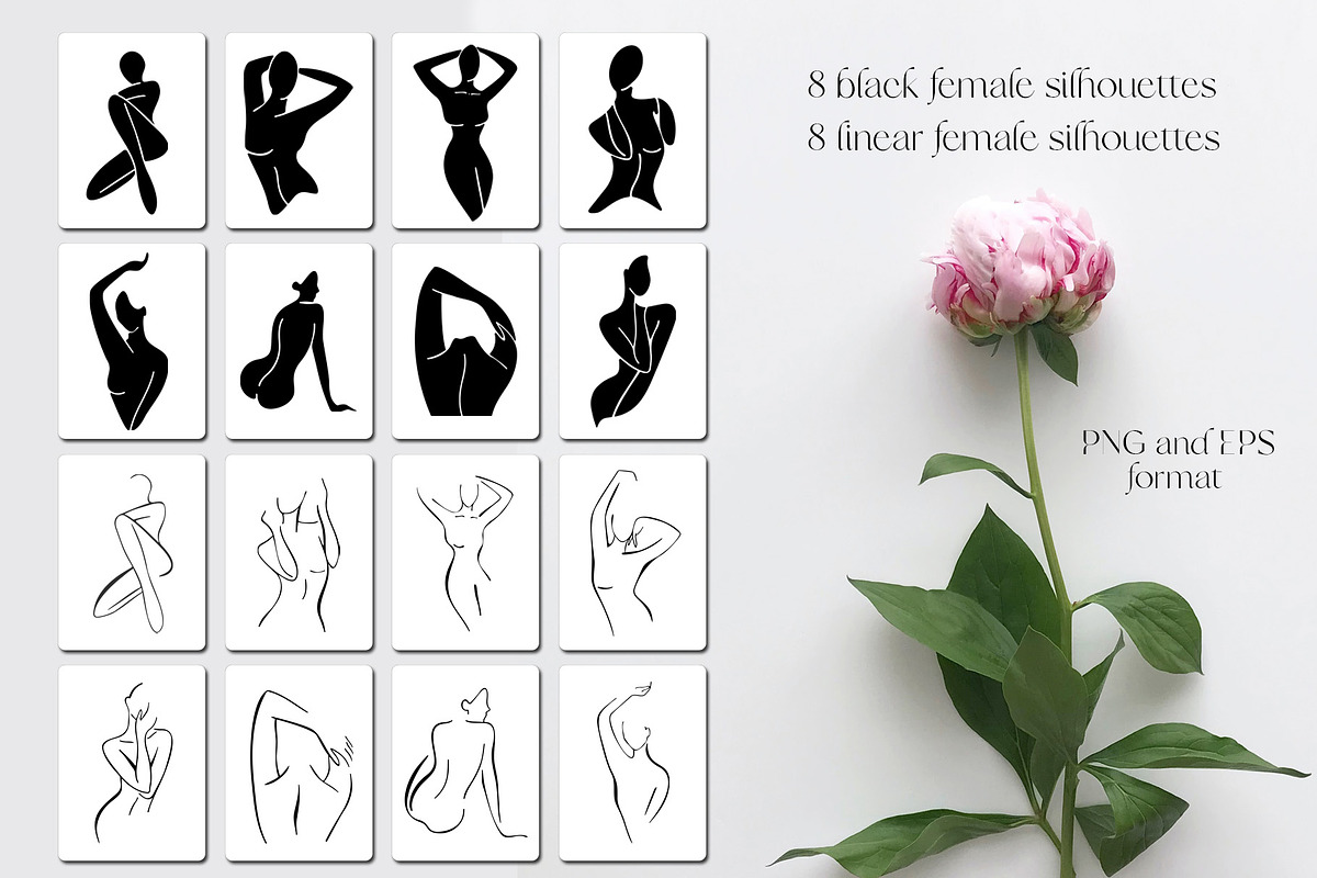 Female bodies and line art peonies, an Object Graphic by Vera●Suleimanova (Photo 10 of 17)