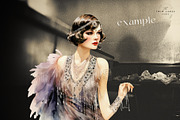 Watercolor Flapper Girls Clipart Set, a Person Illustration by The Twin Lakes Studio (Thumbnail 11 of 11)