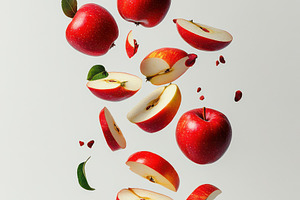 Levitation of ripe red apples, apple, a Food & Drink Photo by Pixeness Studio