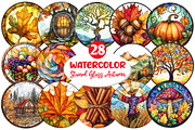 Round Stained Glass Autumn, an Illustration by Dream Creation (Thumbnail 1 of 6)