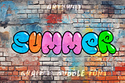 Bubble Graffiti Font, a Font by artyway (Thumbnail 1 of 6)