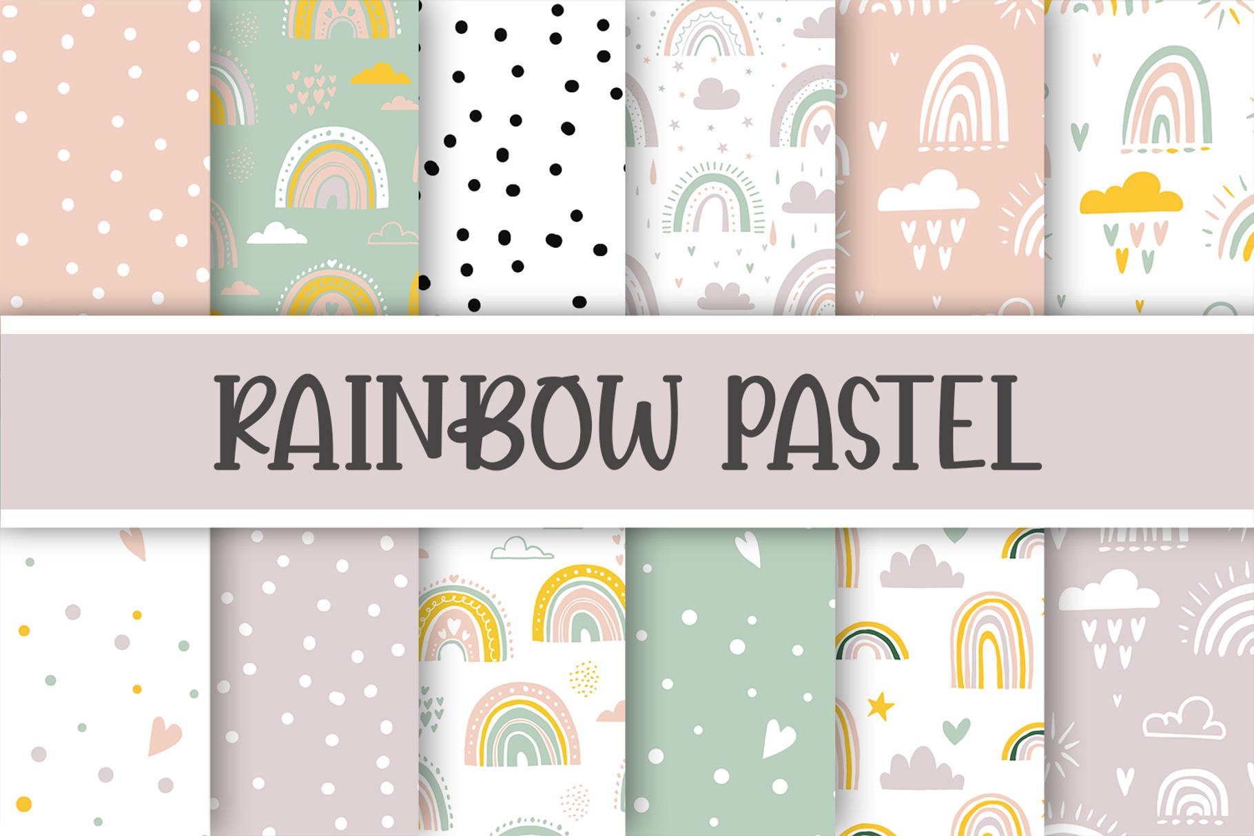 Rainbow Pastel Digital Papers, an Arts & Entertainment Photo by AdriOP