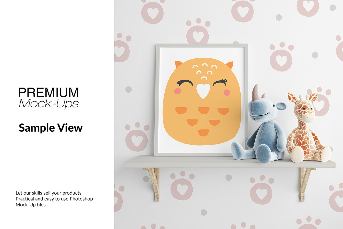 Nursery Wall & Frame Mockups, a Product Mockup by mock-ups (Photo 6 of 12)