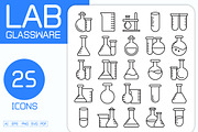 Lab Glassware Tube Flask Icons, an Outline Icon by Designfour (Thumbnail 1 of 7)