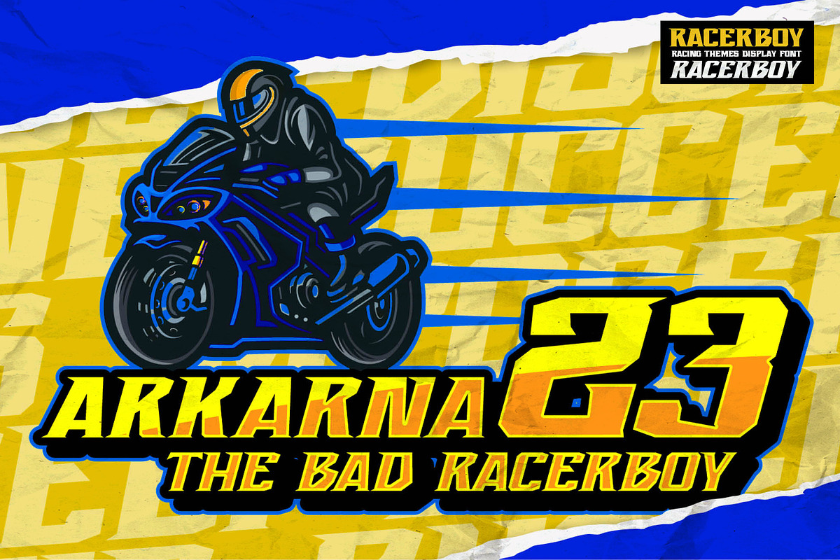 Recerboy - Racing Themes Display Fon, a Font by Gassstype (Photo 6 of 8)