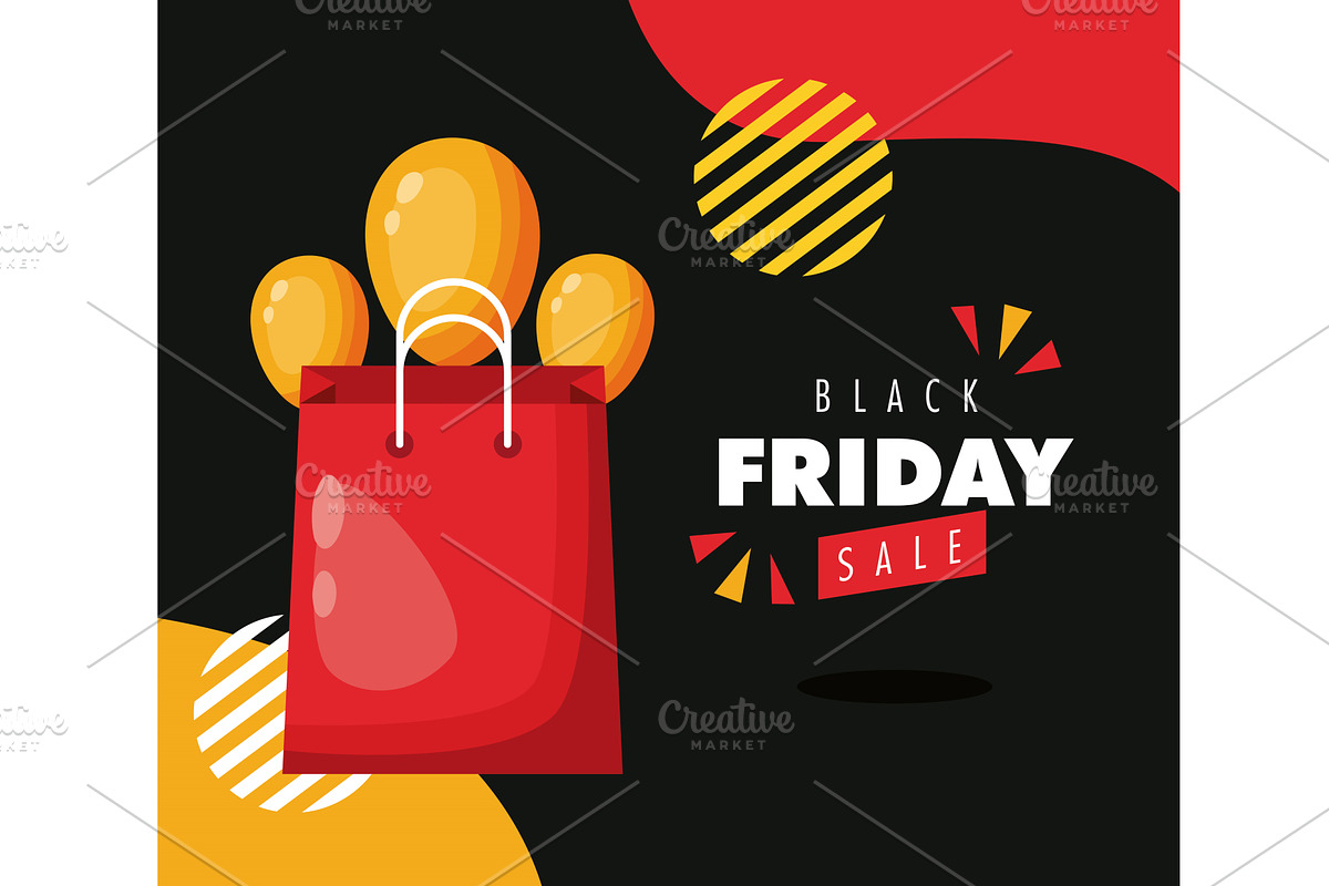 black friday lettering postcard, a Finance Illustration by studiogstock