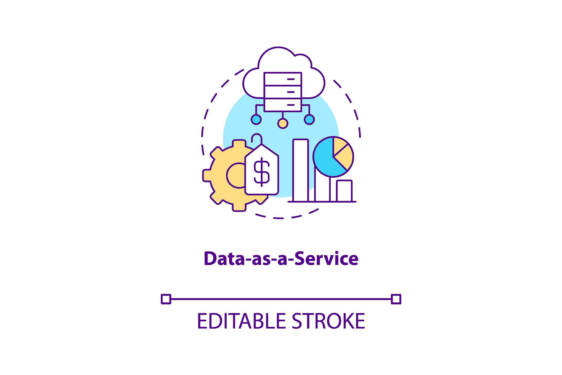 Data as service concept icon, an Icon by IMG Visuals