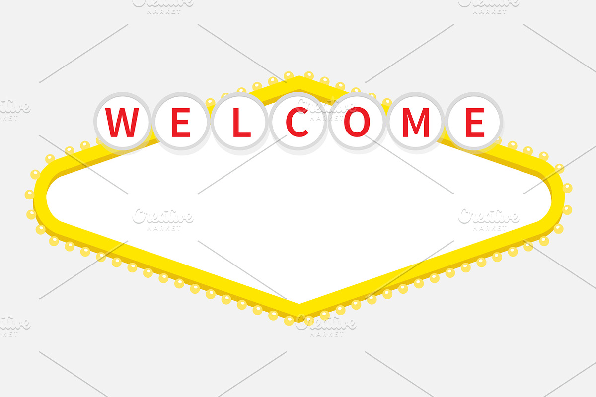 Welcome to Las Vegas sign. Vector, an Object Illustration by Worldofvector