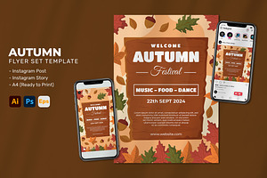 Autumn Festival Flyer Social Media, a Flyer Template by Perucha studio