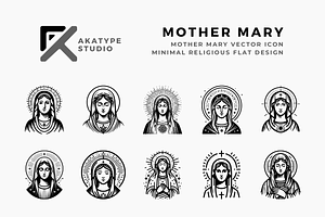 Mother Mary Icon, a Solid Icon by Akatype Studio
