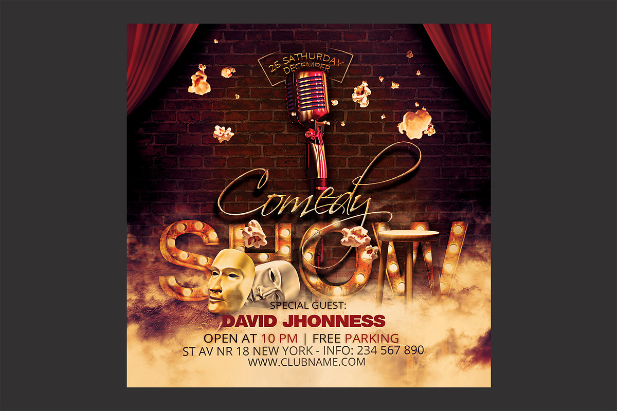 Comedy Flyer, a Flyer Template by DSGraphicDesign (Photo 2 of 2)