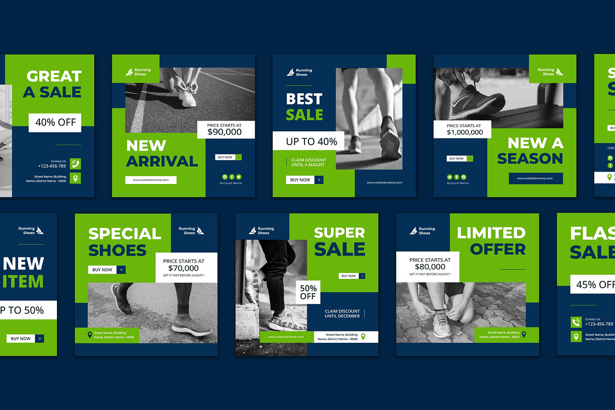 Running Shoes Instagram Post, a Social Media Template by CavenArt (Photo 5 of 5)