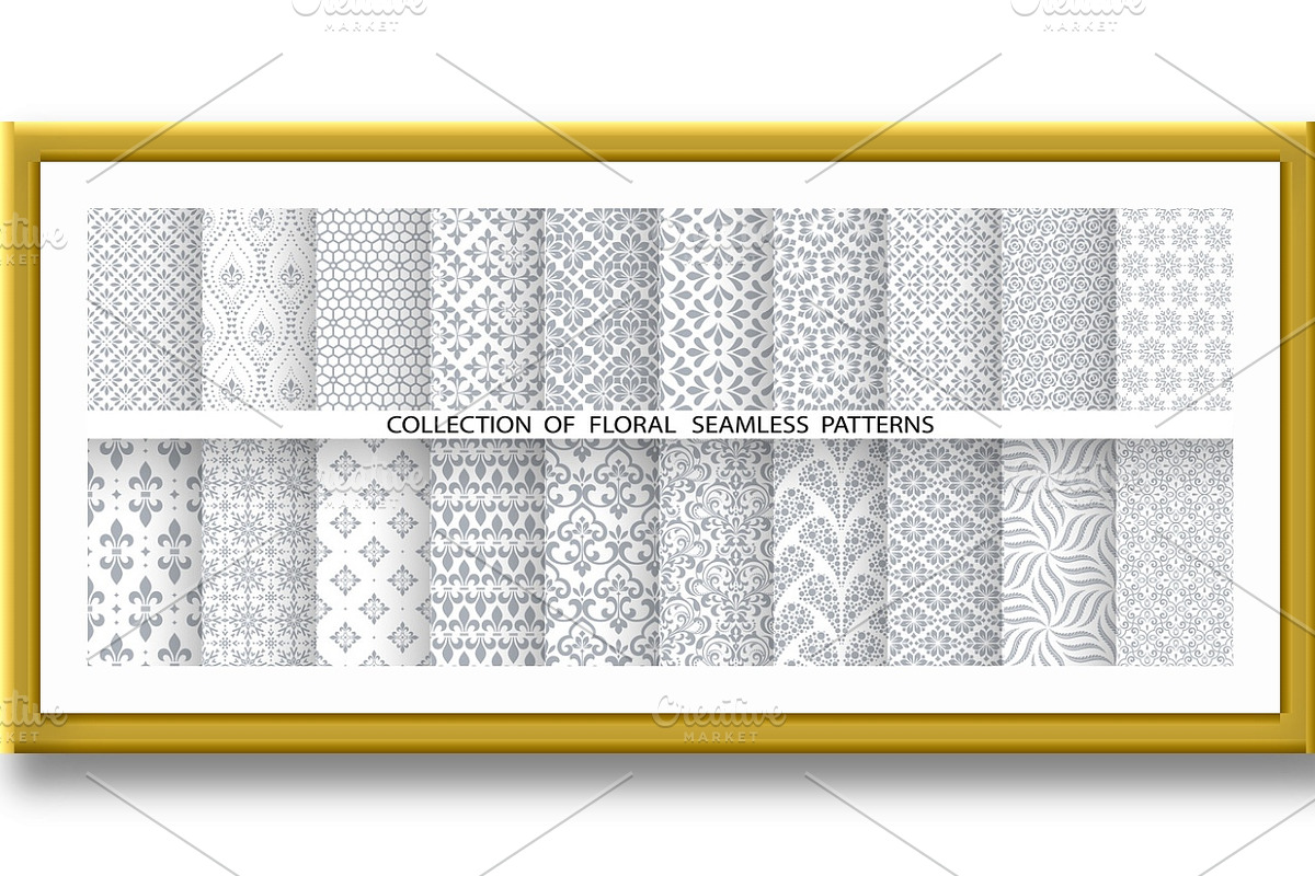Geometric floral set of patterns., a Pattern Graphic by RODINA (Photo 2 of 3)