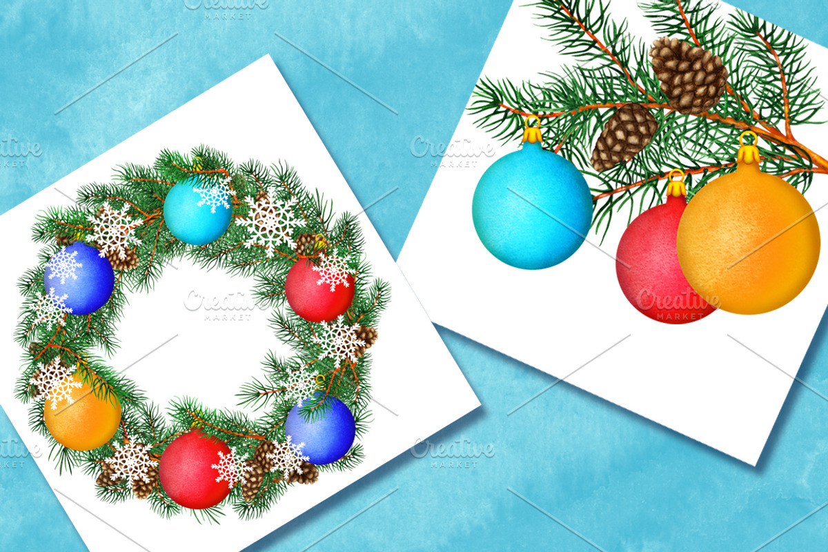 Watercolor Christmas collection, a Decorative Illustration by Color_Brush (Photo 8 of 8)
