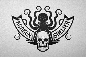 Kraken And Skull Logo