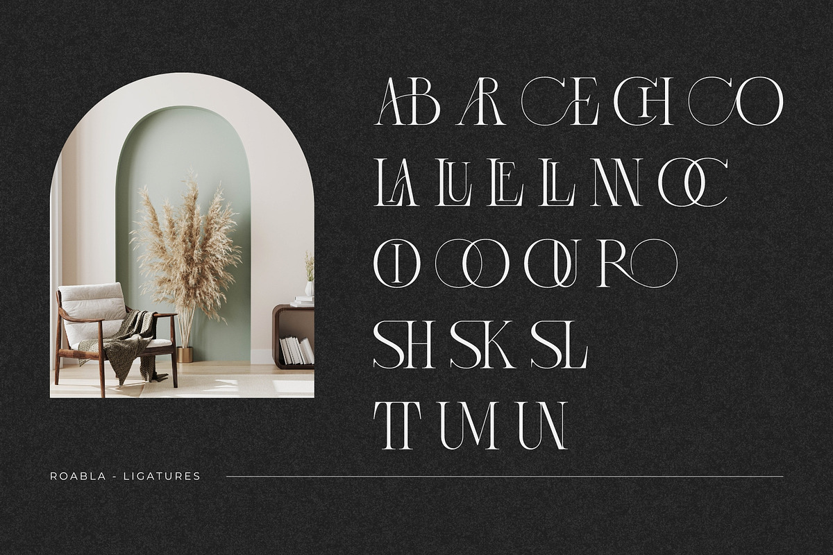 Roabla - Modern Ligature Font, a Serif Font by Nirmana Visual (Photo 10 of 11)