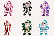 Christmas Glitter Santa PNG Bundle, a Seasonal Illustration by CreationArt (Thumbnail 2 of 7)