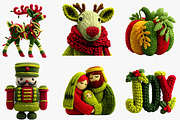 Faux Yarn Christmas PNG Bundle, an Illustration by CreationArt (Thumbnail 3 of 4)