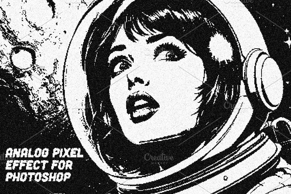 Analog Pixel Effect for Photoshop, a Layer Style Add-On by Black Cat Studio (Photo 1 of 2)