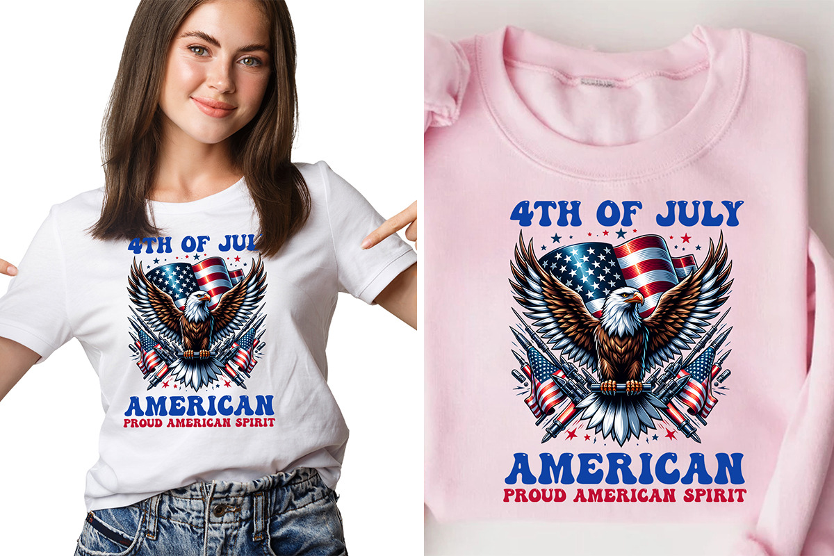American USA Flag T-Shirt Design SVG, a Seasonal Illustration by Creative Arslan (Photo 5 of 5)
