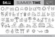 Summer Vacations Line Icon Set, an Outline Icon by FourLeafLover (Thumbnail 1 of 3)