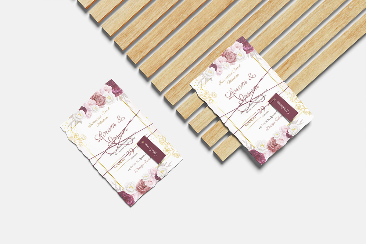 Invitation Card Mockup for Branding, an Advertising Mockup by Indah (Photo 6 of 6)