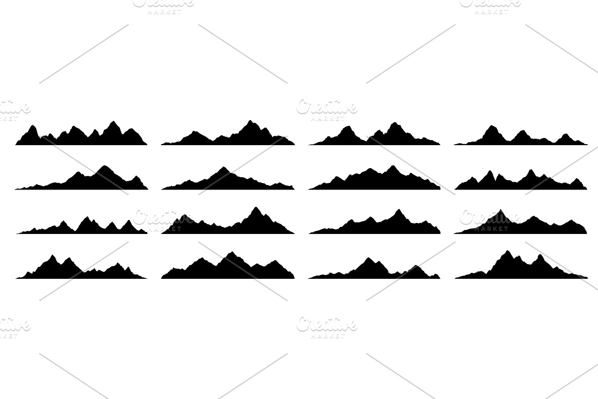 Black rock hills, mountains, a Seasonal Illustration by Buch&Bee