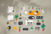 Hugge. Furniture collection., a Decorative Illustration by Merfin (Thumbnail 6 of 16)