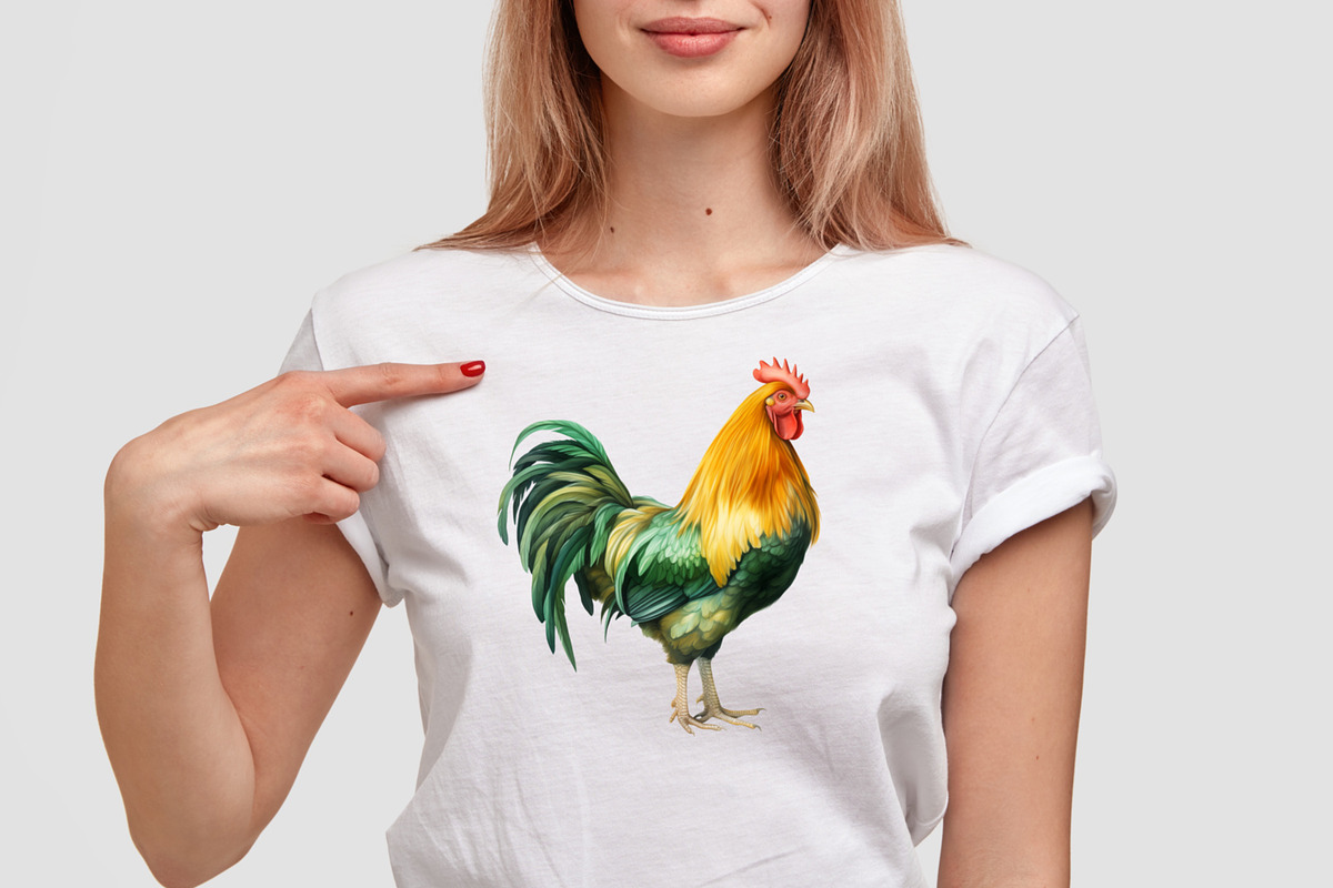 Roosters Clipart, an Animal Illustration by LekoArt (Photo 7 of 10)