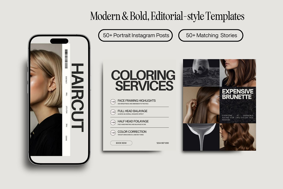 Hairstylist Instagram Template Bundle preview 2