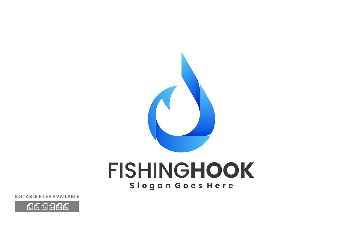 Fishing Hook Gradient Colorful Logo, a Branding & Logo Template by ivan_artnivora