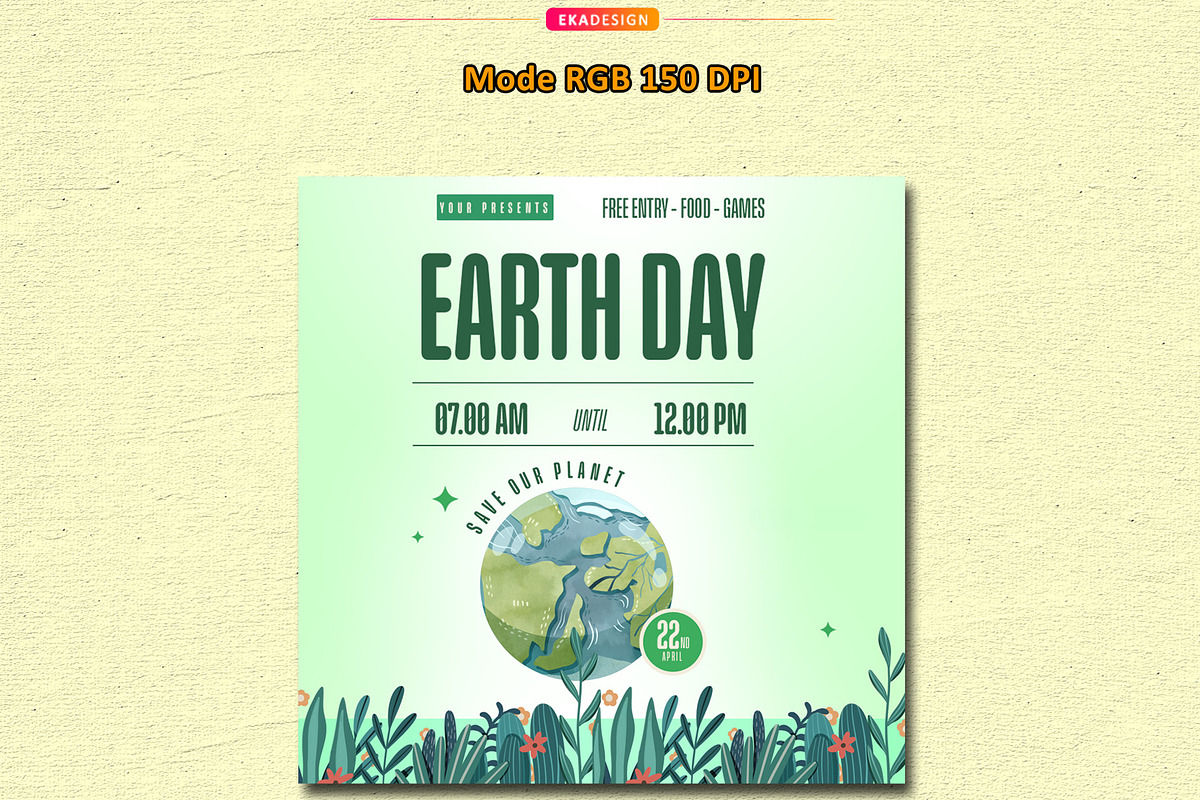 Poster Mother Earth Day, a Social Media Template by Eka Design (Photo 4 of 4)