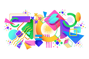 Colorful abstract shapes background, a Decorative Illustration by Buch&Bee