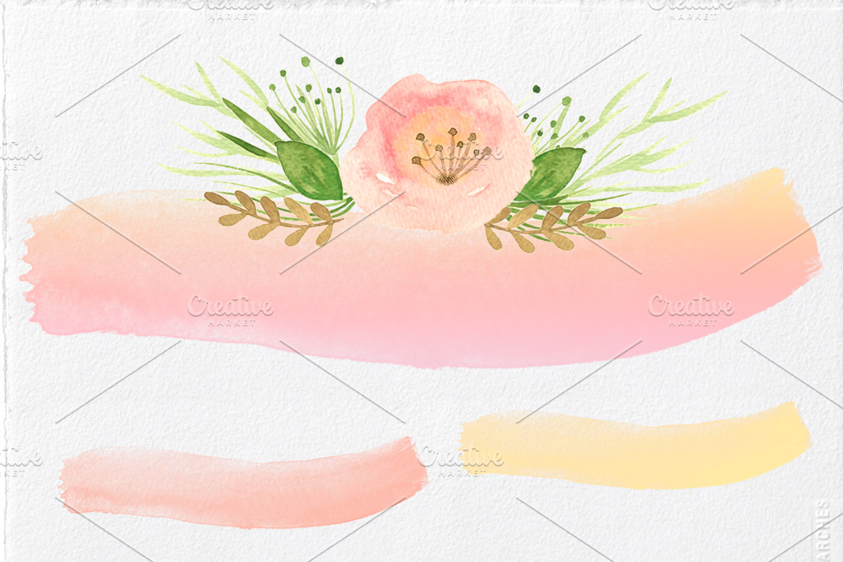 NUDE - 36 Watercolor Floral Elements, an Illustration by Li Zamperini (Photo 4 of 4)